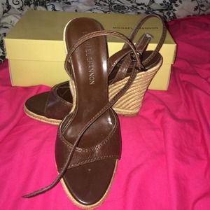 Michael Shannon Brown Sandal Wedges