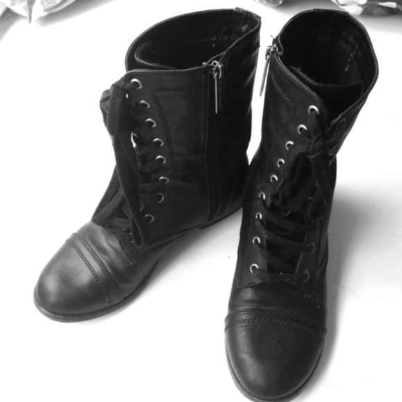 Black combat boots