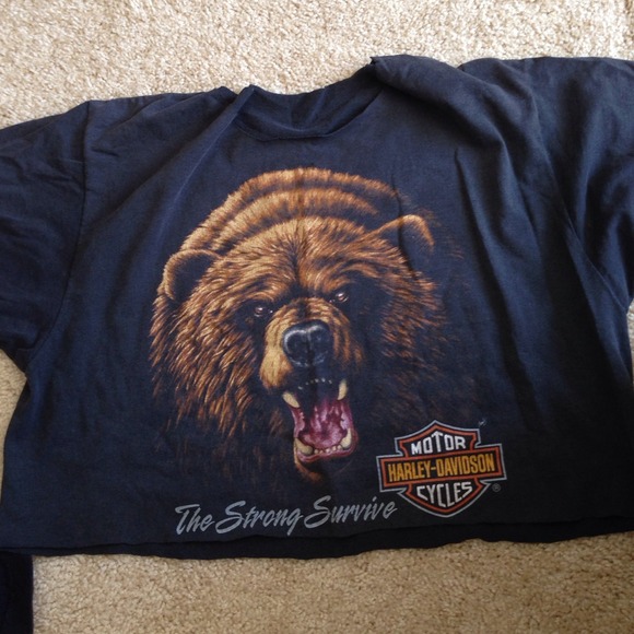 Vtg cropped Harley Davidson tee