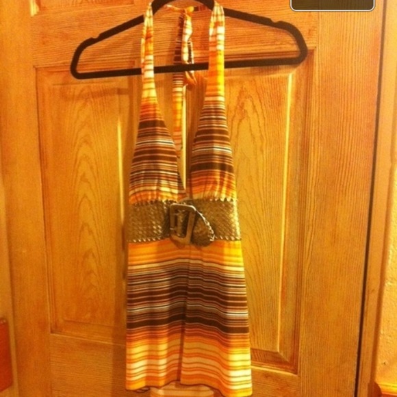 Yellow and orange belt shirt