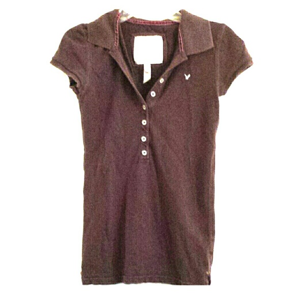 This is a brown collared American Eagle top.