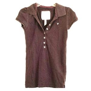 This is a brown collared American Eagle top.