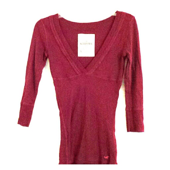 This is a dark red Hollister top. - Picture 1 of 1