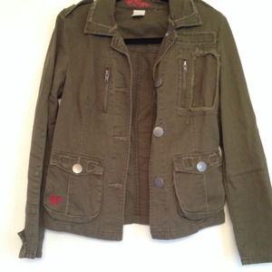 Dark green army type jacket.