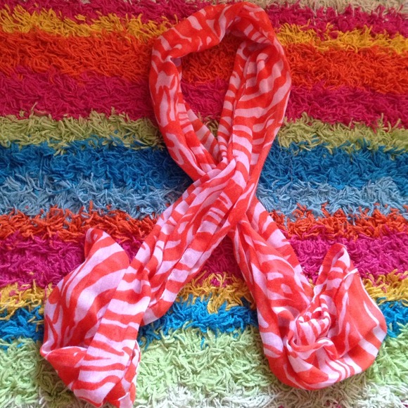 Orange and white scarf