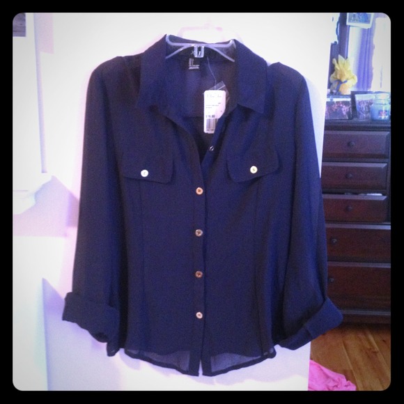 Chiffon button up shirt
