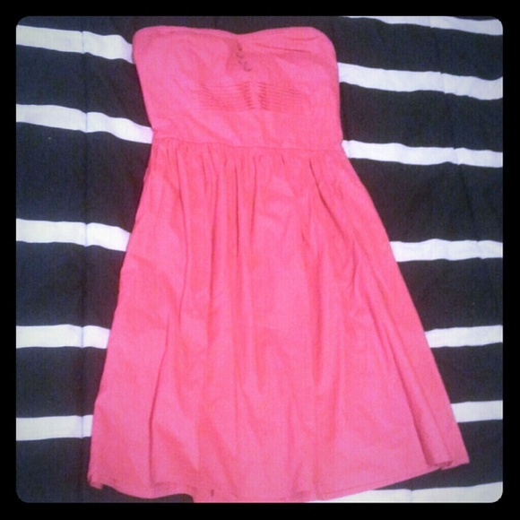 Pink/ coral strapless dress