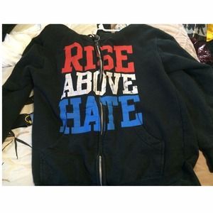 "Rise Above Hate" Zip up Sweater.