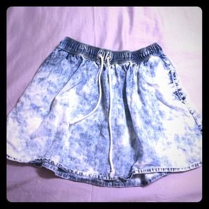 Acid wash jean skirt