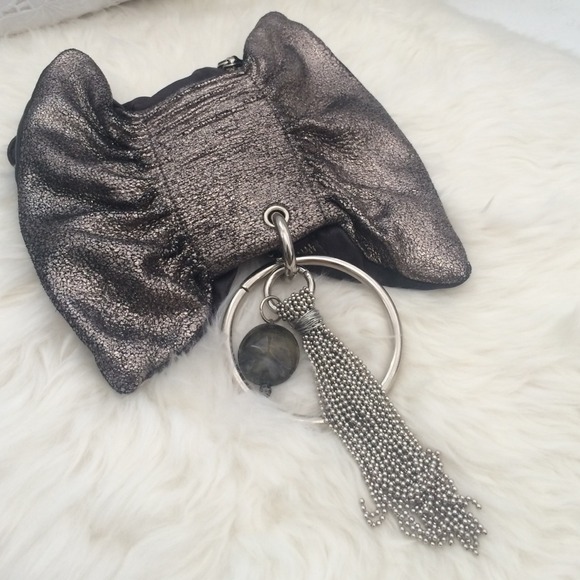 Italy Fiorucci Shimmer Lamb Skin Party Wrist Purse