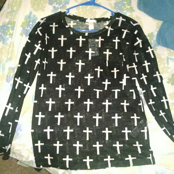 Sheer cross shirt