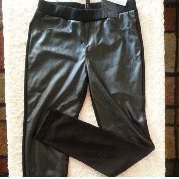 Faux leather pants.