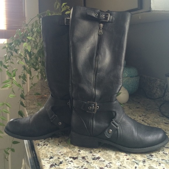 G by Guess women's wide calf, tall shank boots.