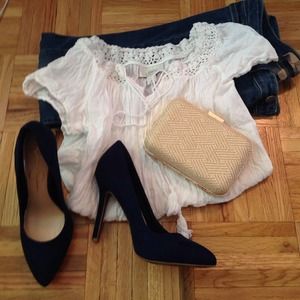 Jessica Simpson Blue Microsuede Adeni