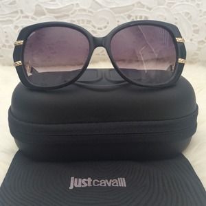 Auth. Italy JustCavalli Black Golden Sunglass Wear