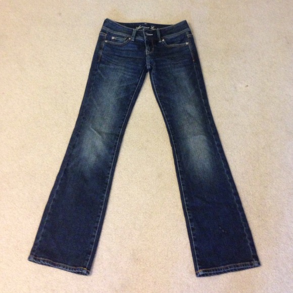 Dark wash, slim boot cut jeans