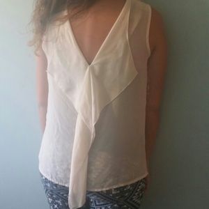 Sleeveless low back ruffle top