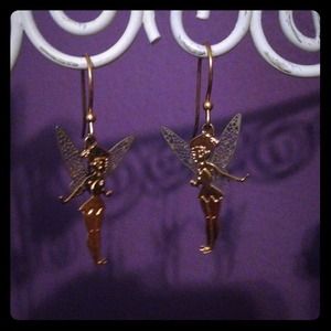 Gold and silver Tinkerbell earrings
