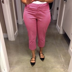 Red and white striped New York & Co. Capri Pants