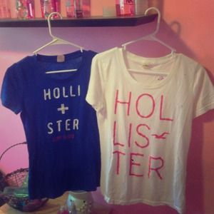 Two Hollister Co. graphic tees