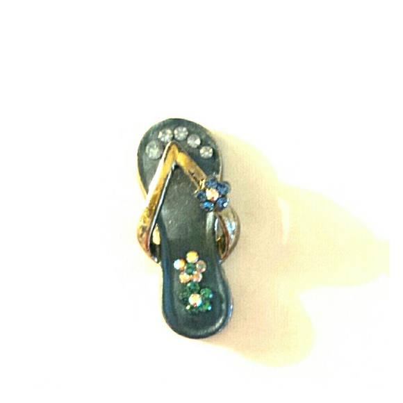 Blue flip flop necklace charm - Picture 1 of 1