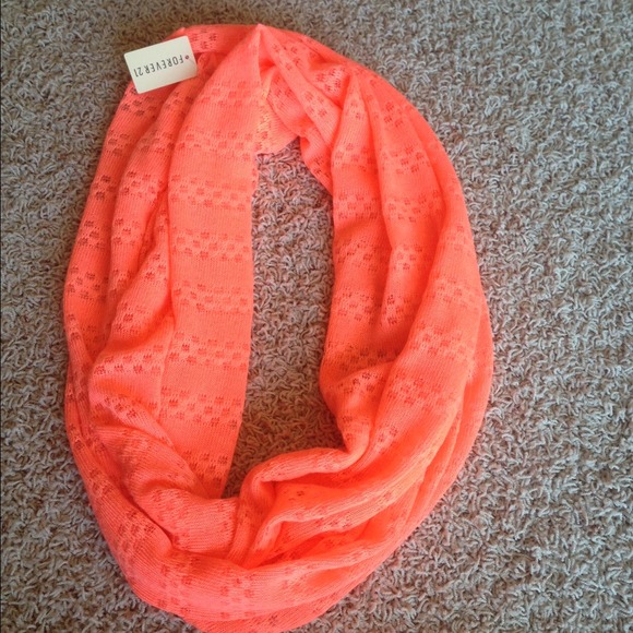 Neon coral scarf