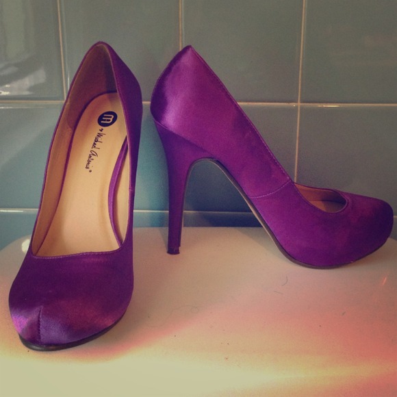 Purple Michael Antonio Loveme-Satin Pumps