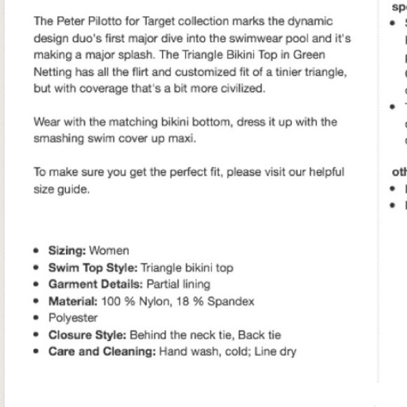 Peter Pilotto Swim Bikini Top/Bottom In Green L - Picture 2 of 3