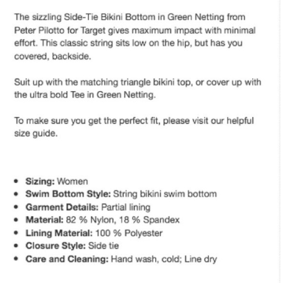 Peter Pilotto Swim Bikini Top/Bottom In Green L - Picture 3 of 3