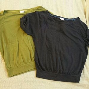 🚫SOLD🚫 TWO Alloy Dolman Tops Olive Green & Black