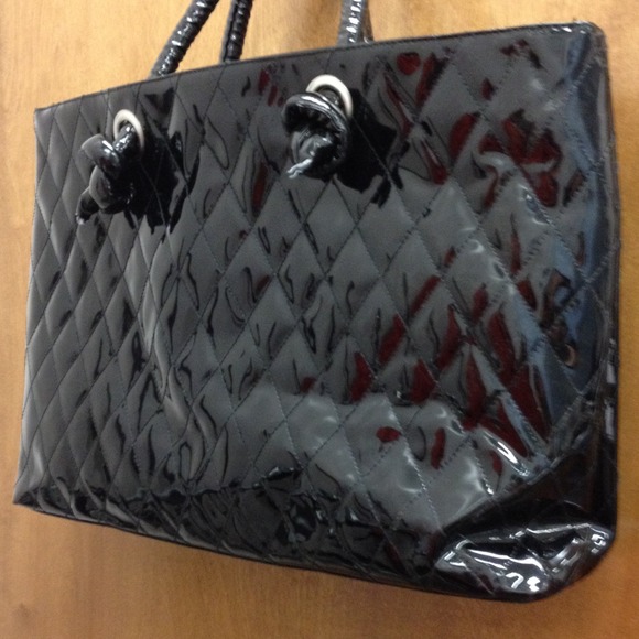 NWOT black PVC tote