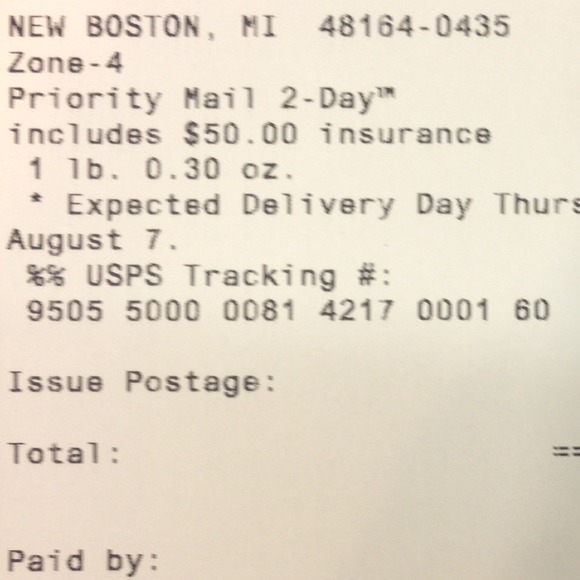 Proof of shipping for caitlyn(: - Picture 1 of 1