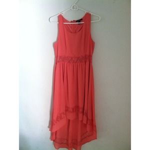 High low coral dress