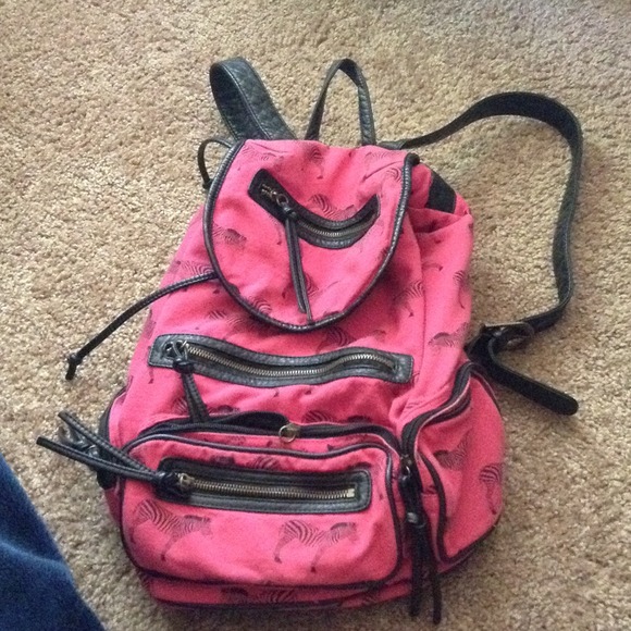Forever 21 Handbags - Pink Zebra back pack