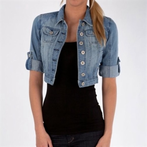 Denim Crop Jacket SUPER CUTE - Picture 2 of 2