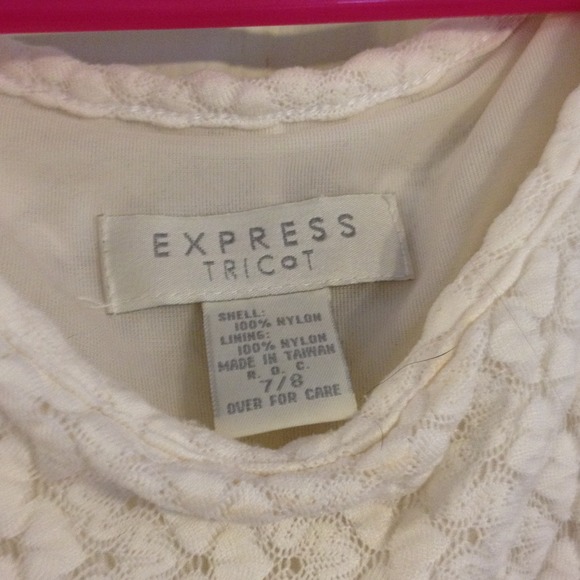 Vintage Express Tricot dress, white, size 7/8 - Picture 2 of 3