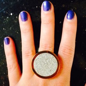 Michael Kors Pave Disc Cocktail Ring in Gold