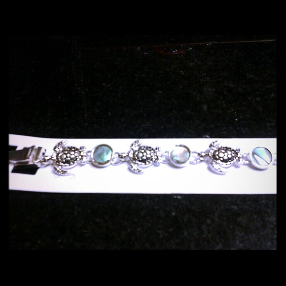 Abalone and metal  bracelet