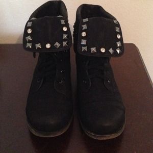Studded fold over boots