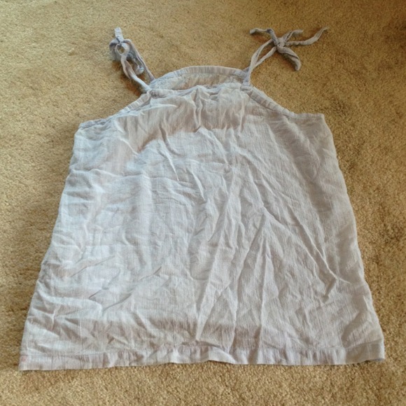 Tie up tank with beading, light purple/blue color - Picture 3 of 3