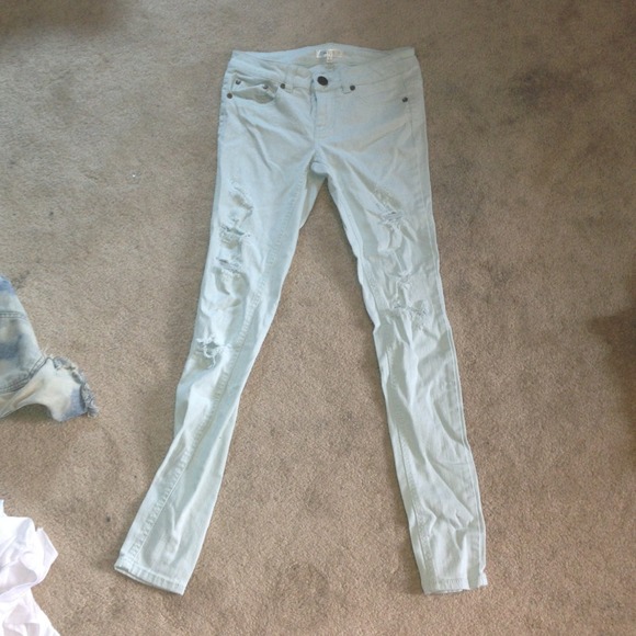 Light Mint color skinny jeans 0