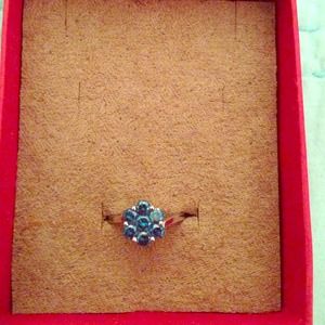 Sale!!! 7 stone blue diamond ring!!!