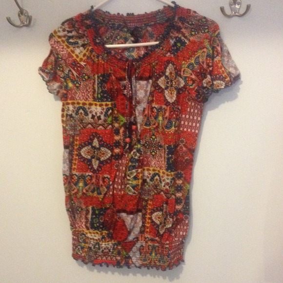 Printed cap sleeve  top