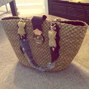 Michael Kors LG Santorini woven shopper bag