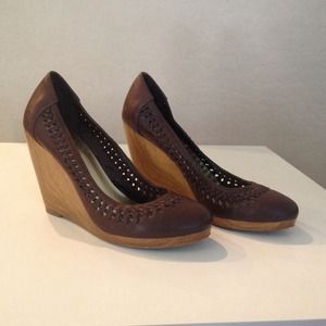 Brown wedge heels