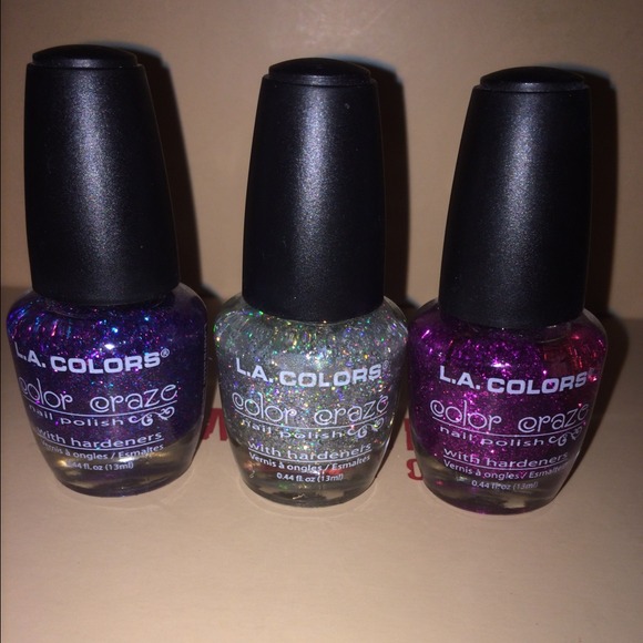 🌷LA Colors Nail Polish Sparkly Trio
