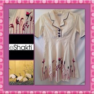 Reeds & Cranes eShakti poplin shirt dress NEW