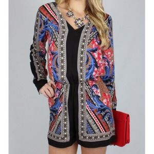 Long Sleeve Print Romper