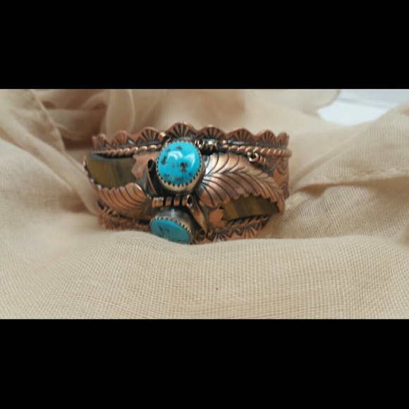 Chaco Canyon Cuff Bracelet. 925.Copper.Turquoise