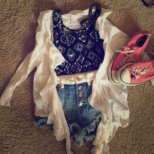 White Candie's Crochet Cardigan